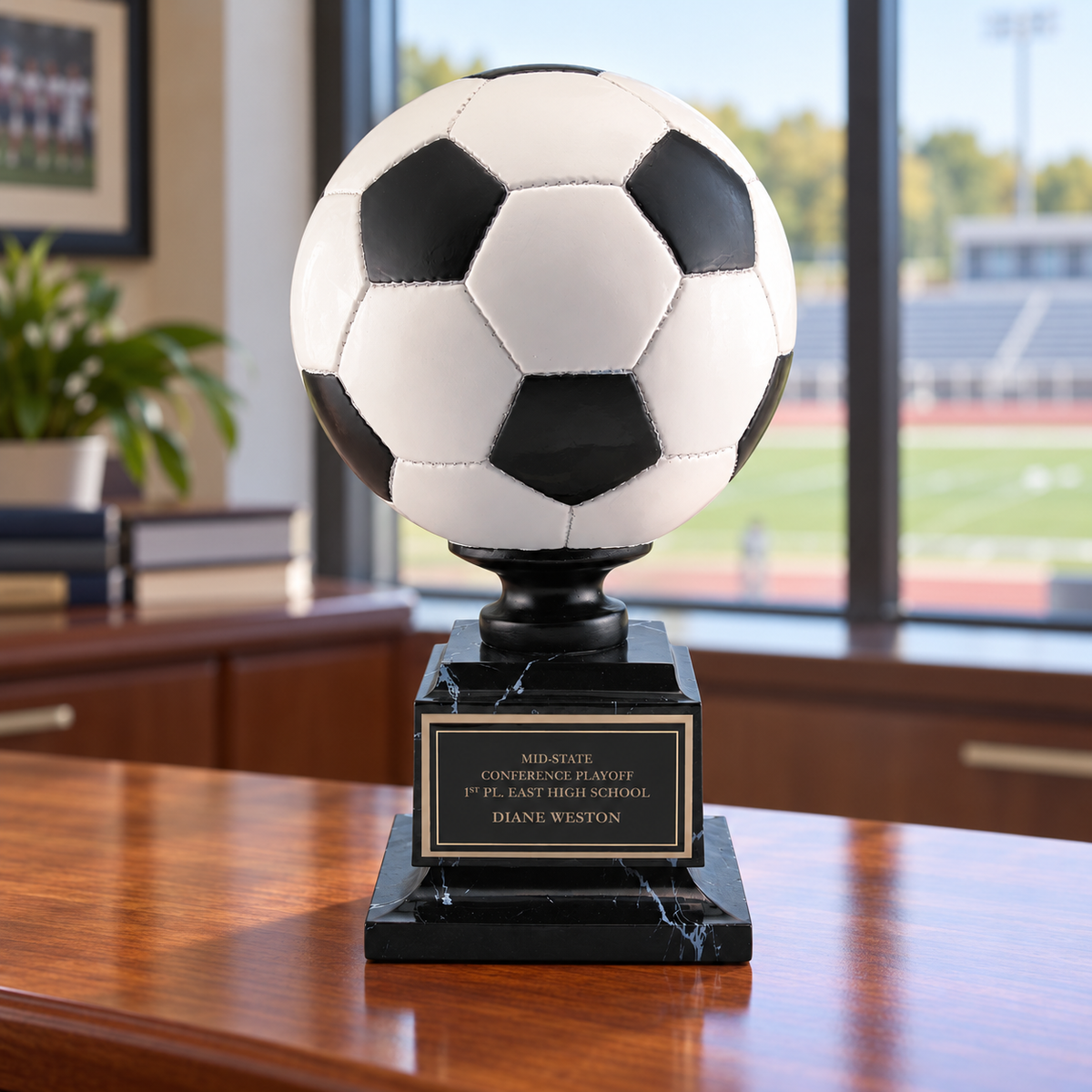 Full Color Soccer Ball Replica Award — lifestyle photo