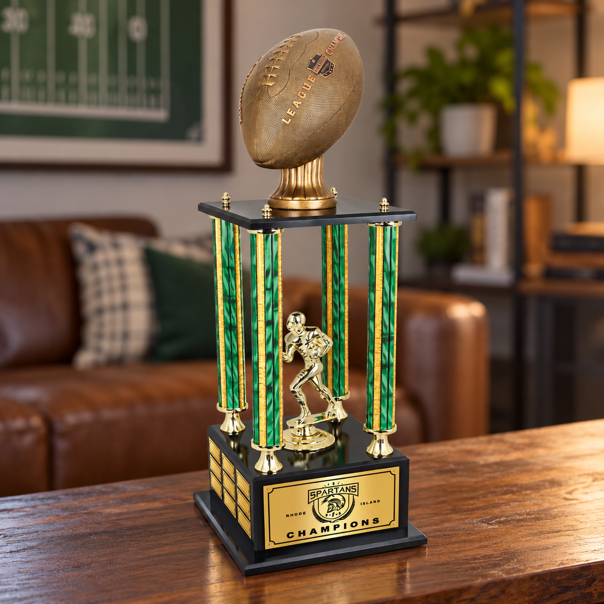 Perpetual Fantasy Football Trophy — lifestyle photo
