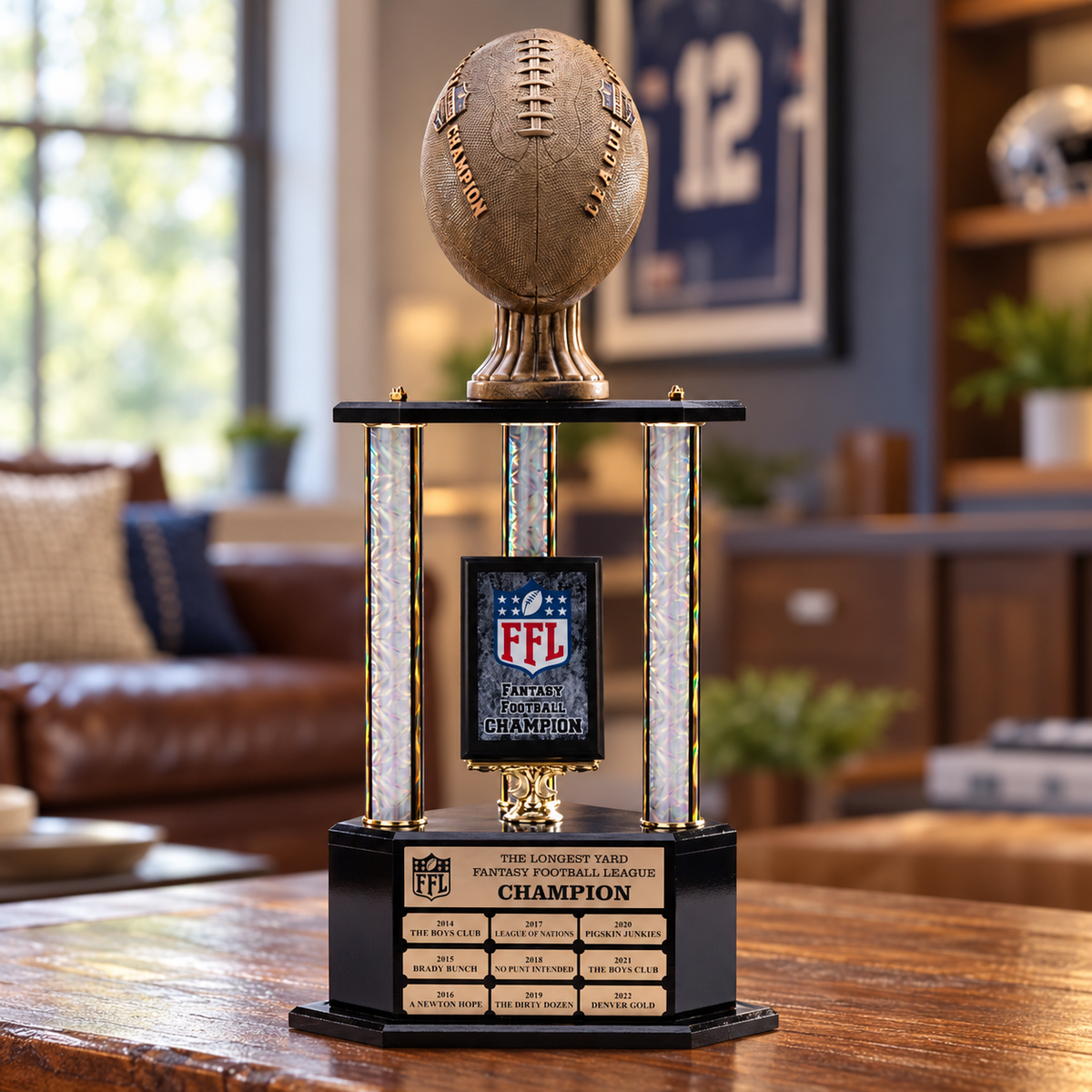 3-Post Fantasy Football Trophy — lifestyle photo