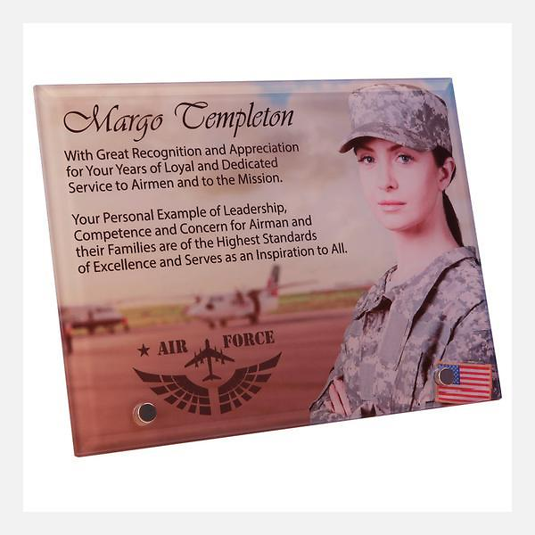 Photo Glass Plaque with Pin Stand