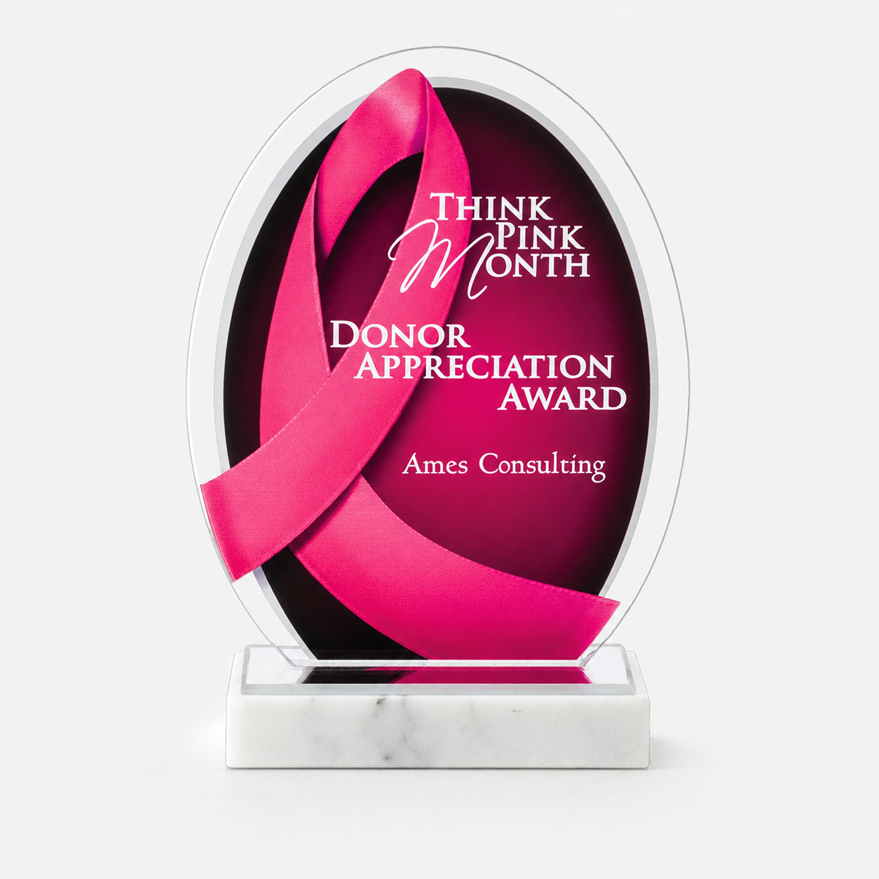 Pink Ribbon Acrylic Award