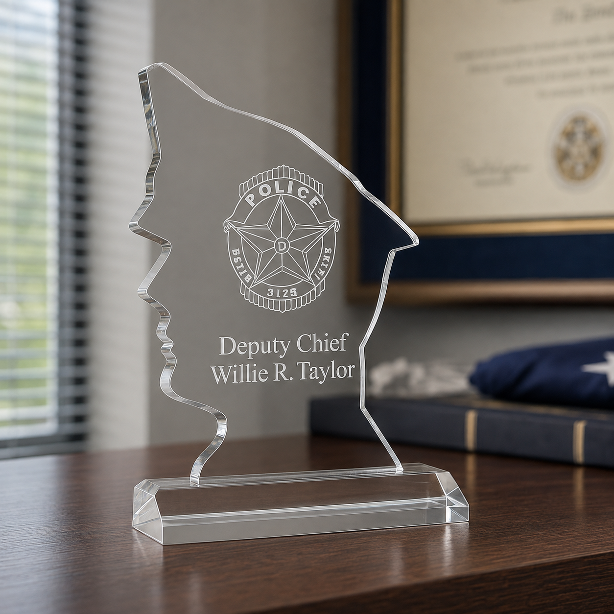 Police Officer Head Acrylic Award