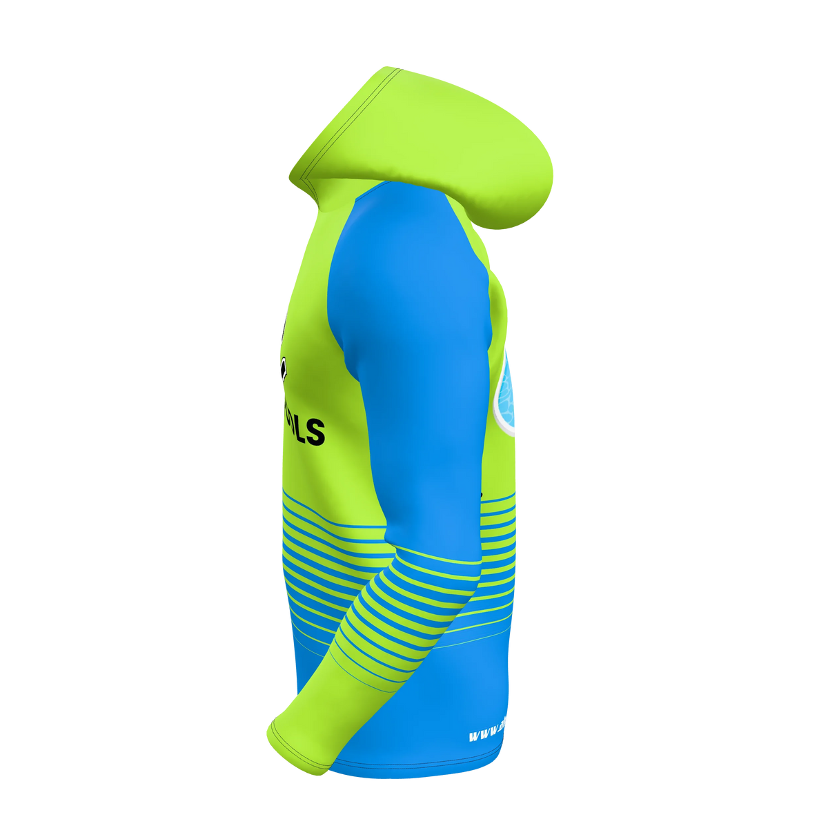 Custom Sublimated Men's Long Sleeve Hooded T-Shirt — alternate view 2