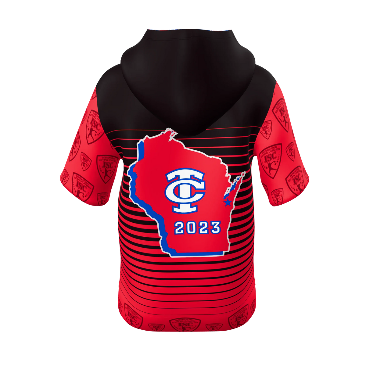 Custom Sublimated Men's Short Sleeve Hoodie — alternate view 3