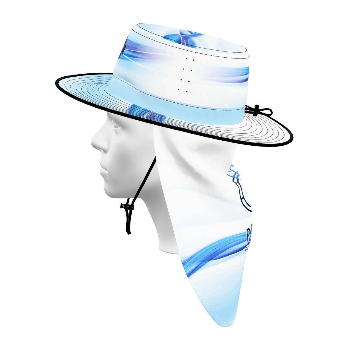 Custom Sublimated Sun Hat with Neck Flap — alternate view 2