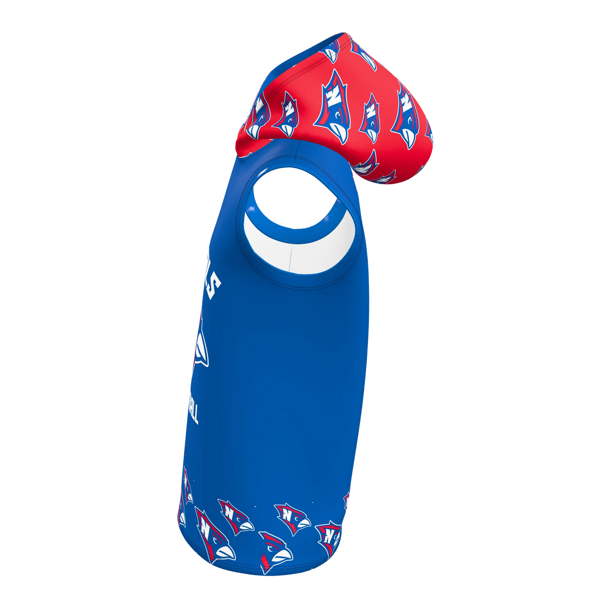 Custom Sublimated Men's Sleeveless Hooded T-Shirt — alternate view 2