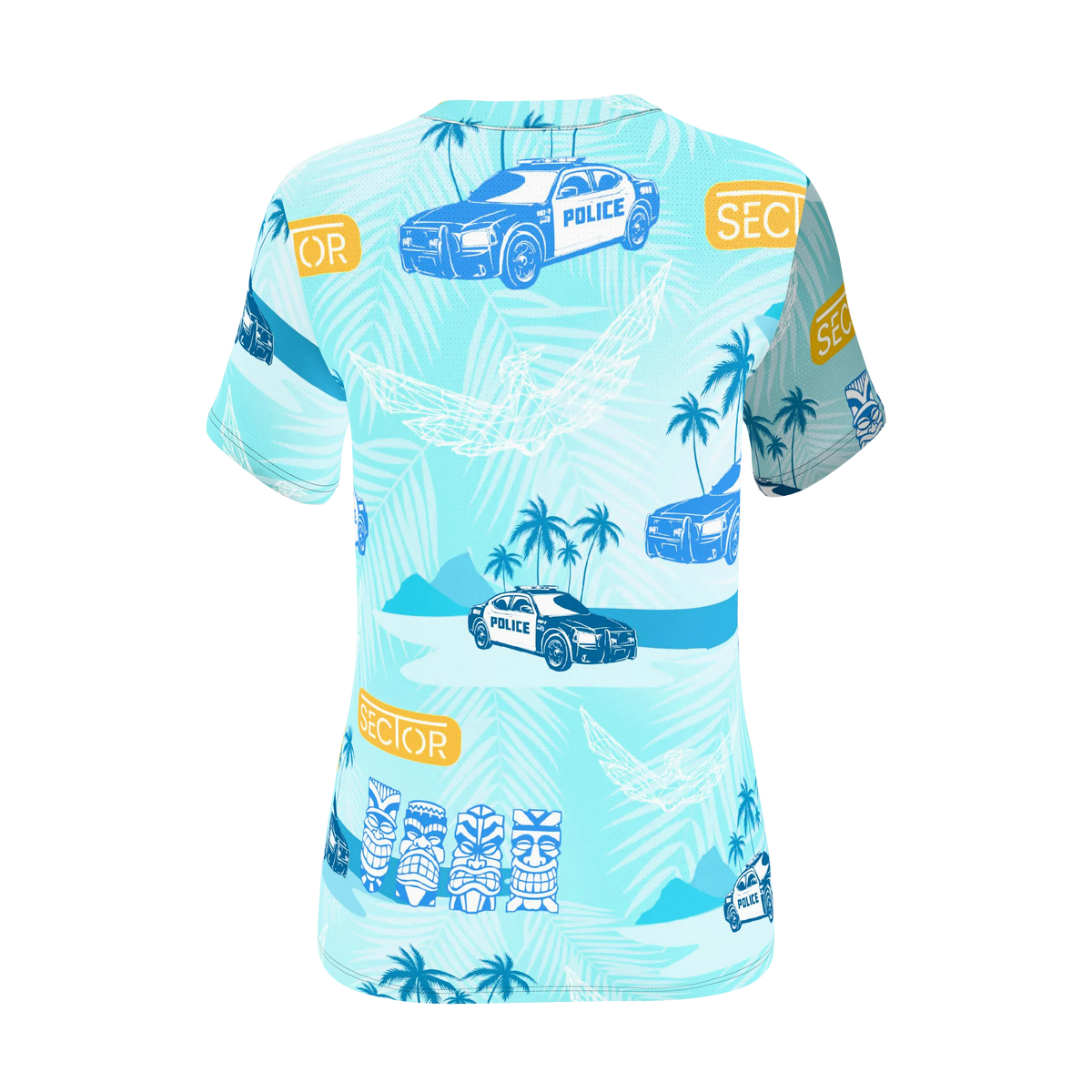 Custom Sublimated Women's Short Sleeve Two-Button Shirt — alternate view 3