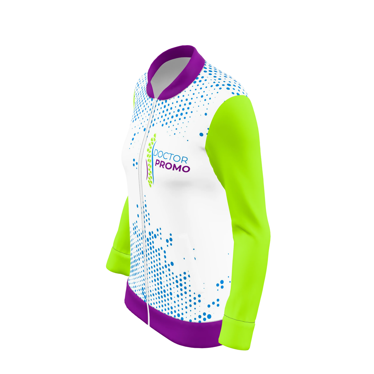 Custom Sublimated Women's Full-Zip Fleece Collar Jacket — supplier view 2