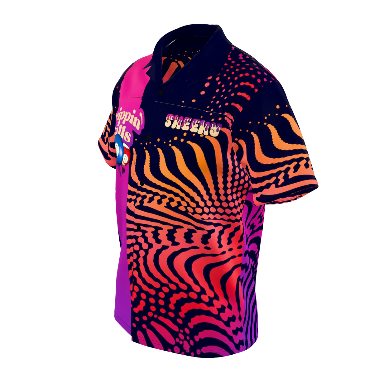Custom Sublimated Men's Short Sleeve Button-Up Shirt — alternate view 1