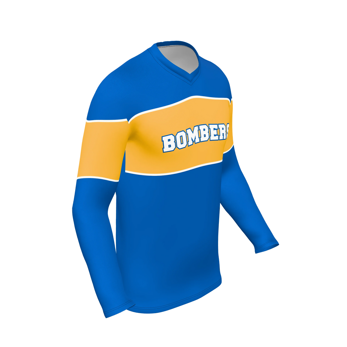 Custom Sublimated Men's Long Sleeve V-Neck T-Shirt — supplier view 8