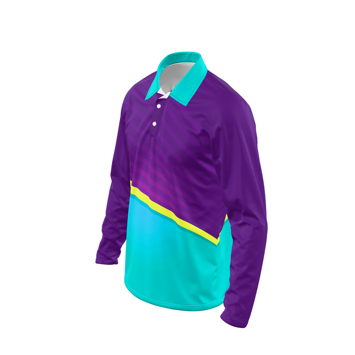 Custom Sublimated Men's Long Sleeve Polo — alternate view 1