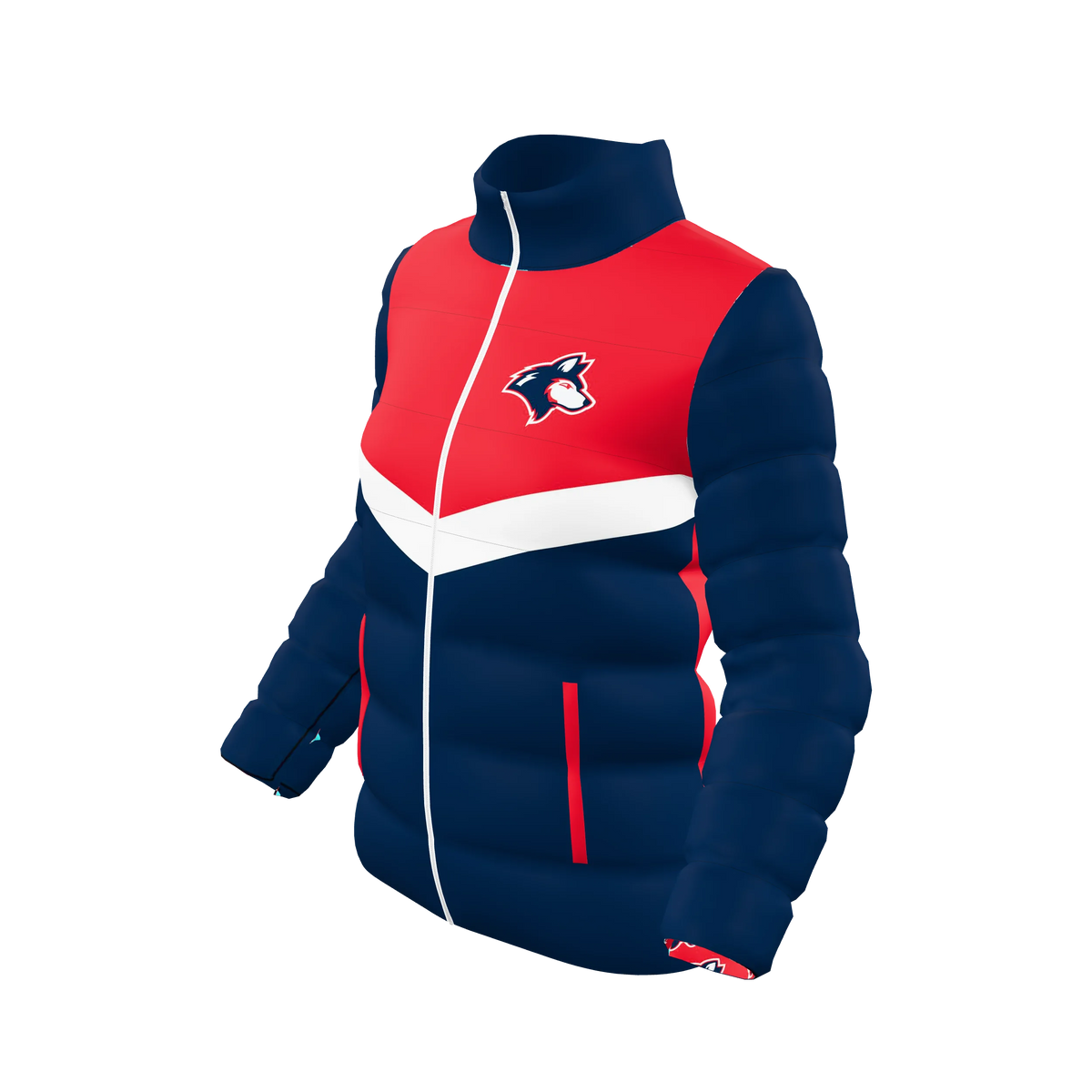 Custom Sublimated Women's Puffer Jacket — alternate view 1