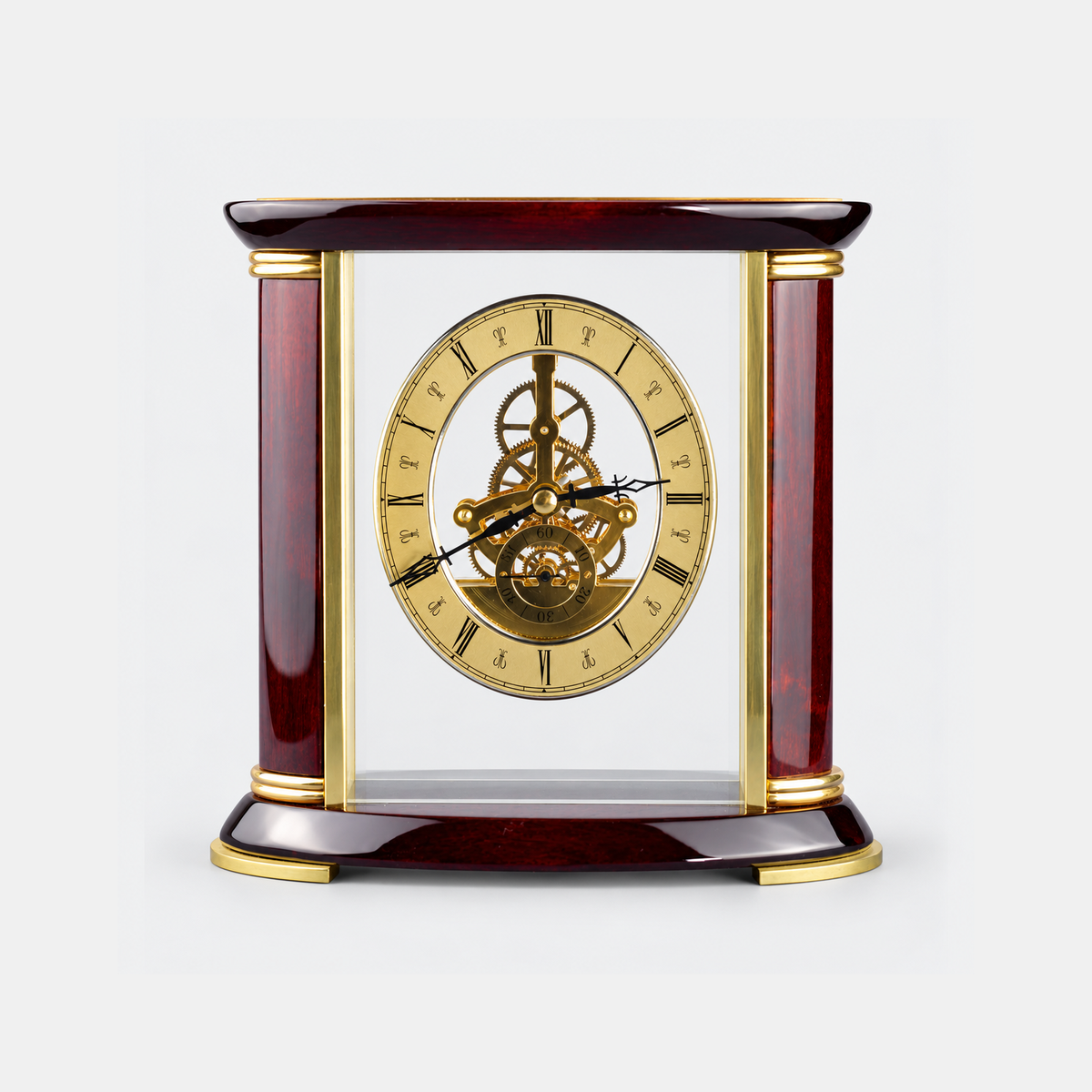 Open Clock Works Rosewood Clock — studio product photo