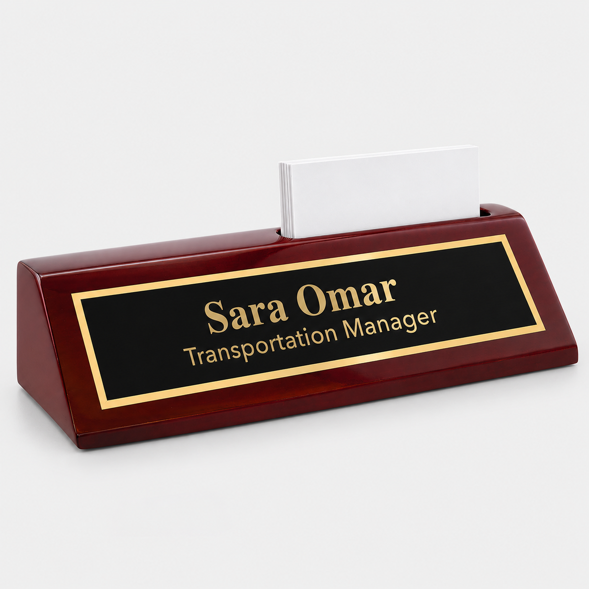 Rosewood Piano Desk Wedge with Business Card Holder — product view