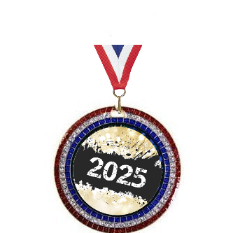 Red/Blue/White Glitter Medal Series