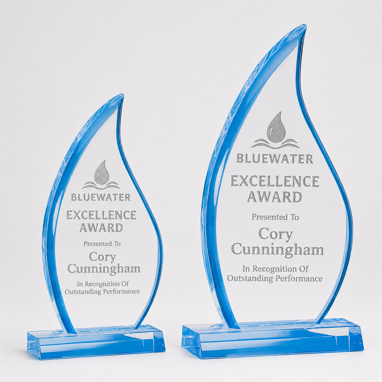 Sapphire Flame Acrylic Award