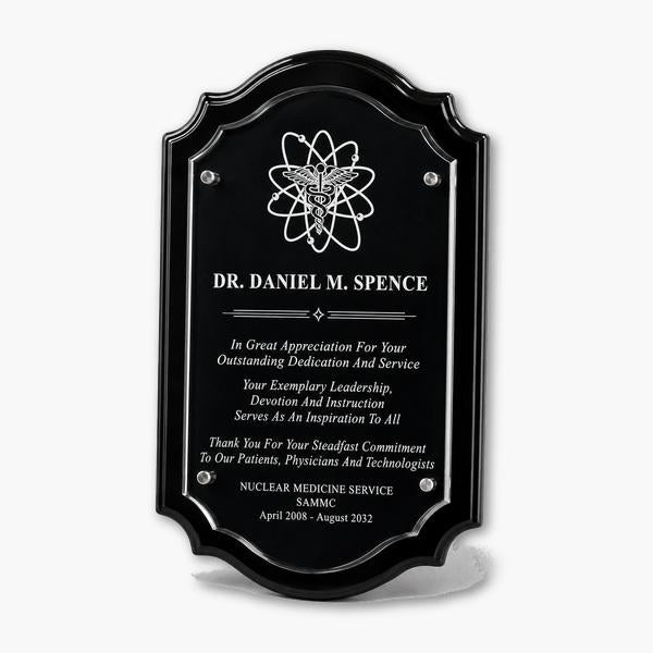 Scalloped Edge Plaque with Floating Acrylic Panel