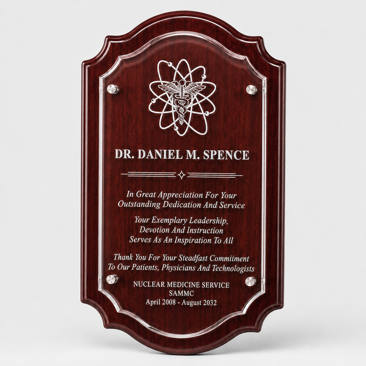 Scalloped Edge Plaque with Floating Acrylic Panel