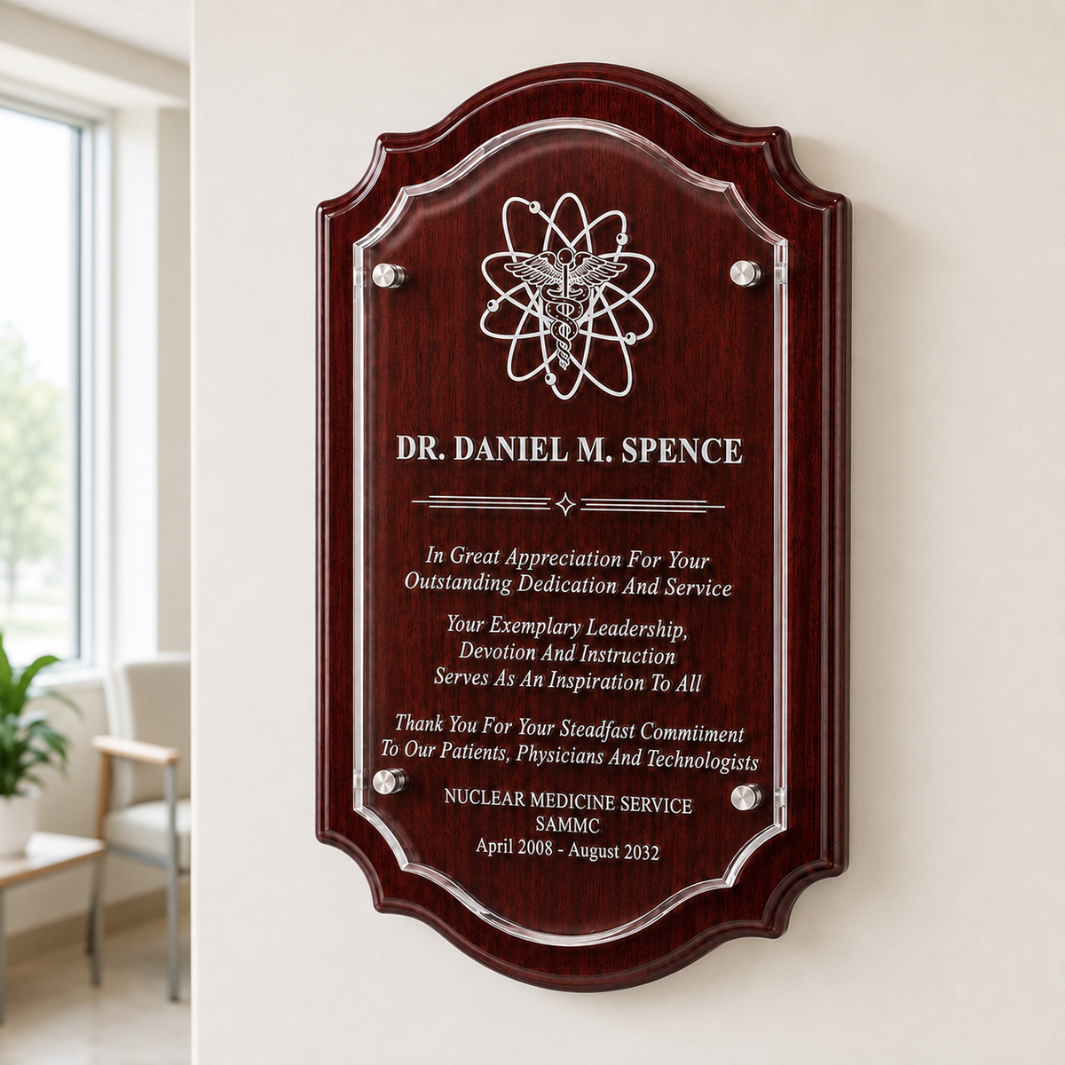 Scalloped Edge Plaque with Floating Acrylic Panel