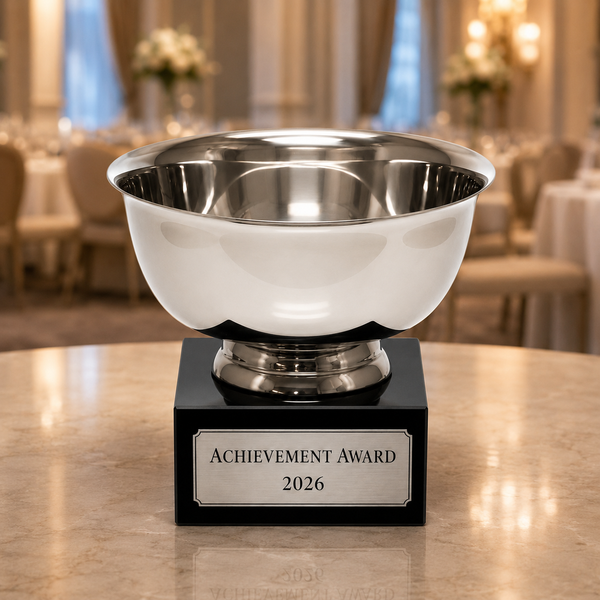 Silver Revere Bowl - 3" Marble Base - lifestyle