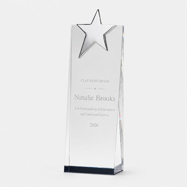 Prism Crystal Award with Silver Star
