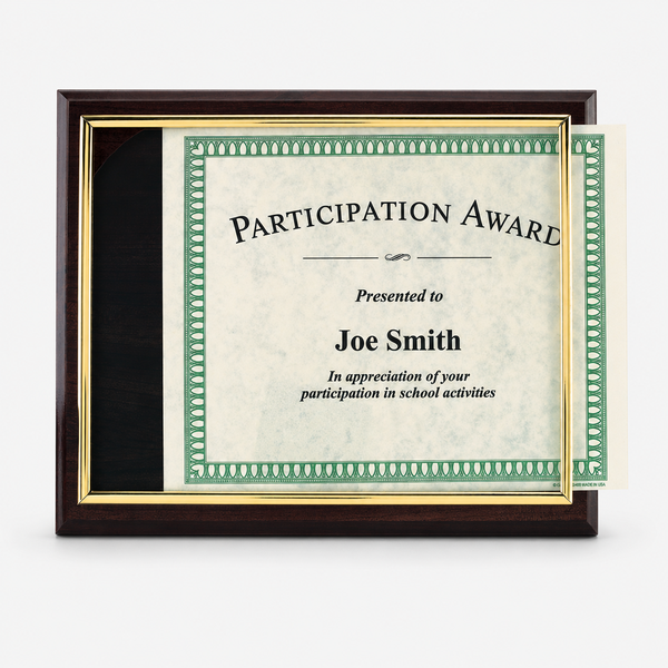 Slide-In Certificate Plaque - Cherry - variant catalog