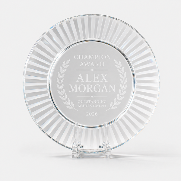 Sunburst Crystal Plate Award - 8.5" - variant catalog