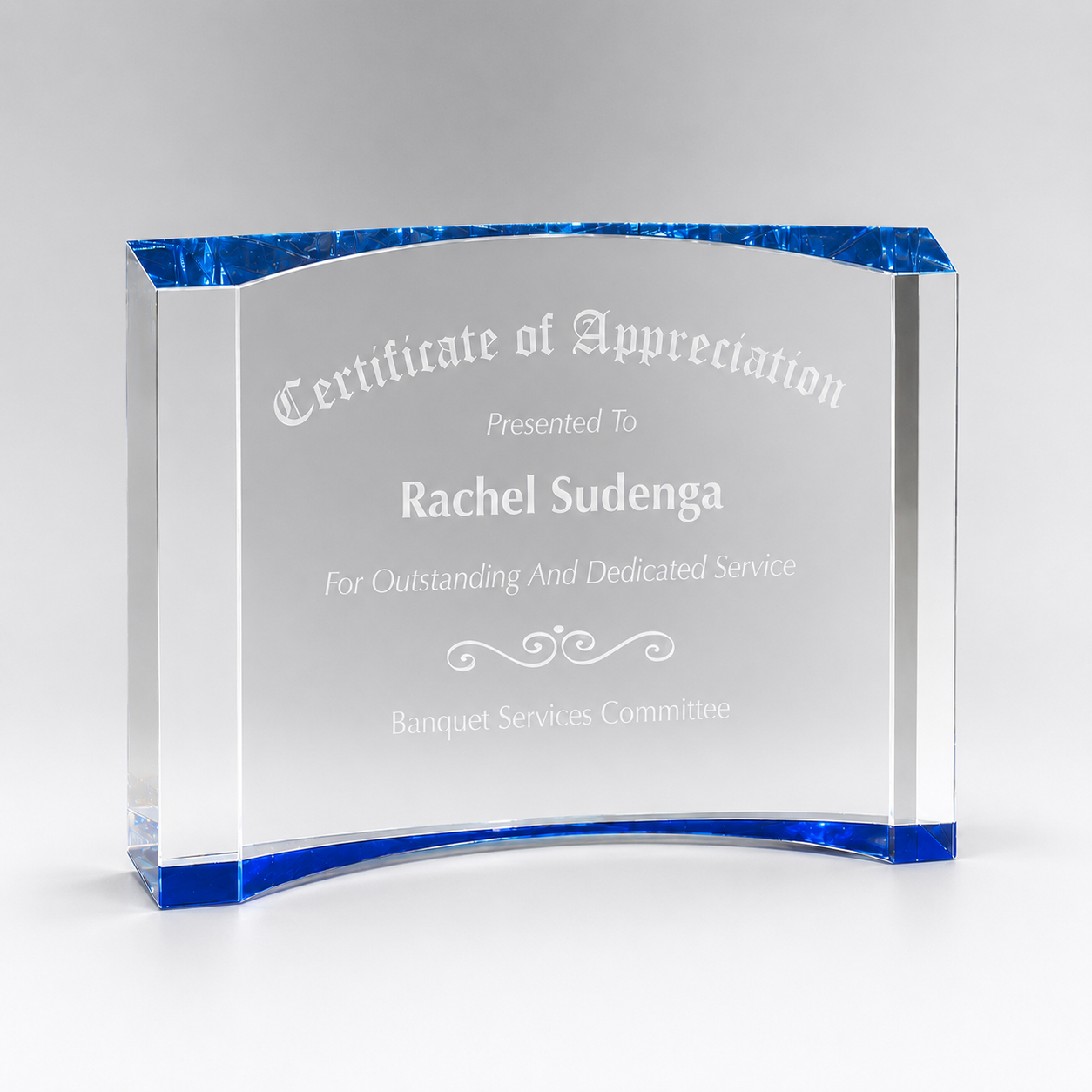 Thick Crescent Acrylic Award