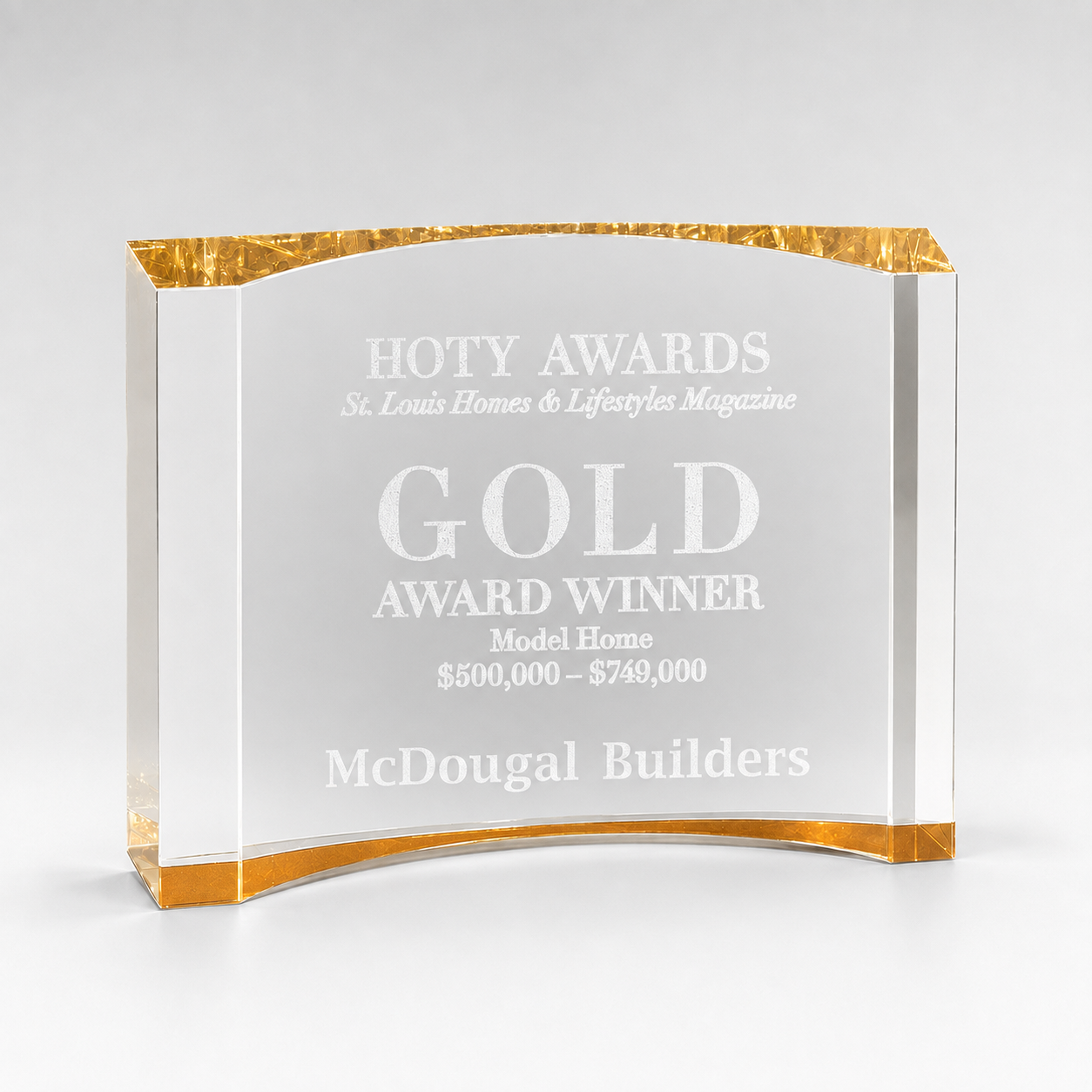Thick Crescent Acrylic Award