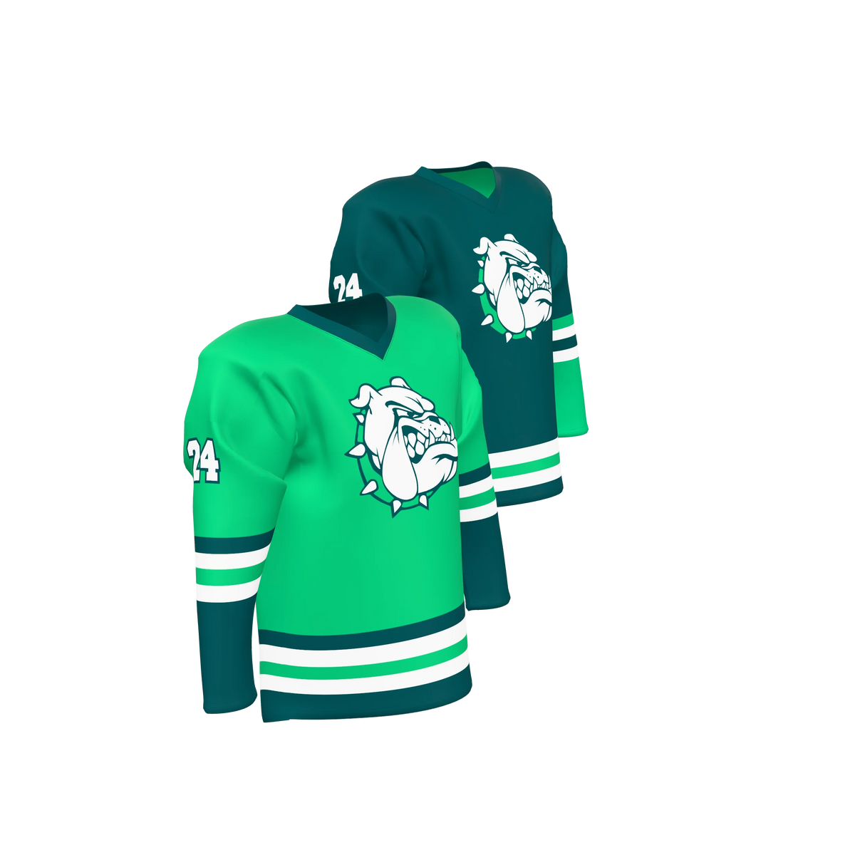 Custom Sublimated Single-Ply Reversible V-Neck Hockey Game Jersey — supplier view 8
