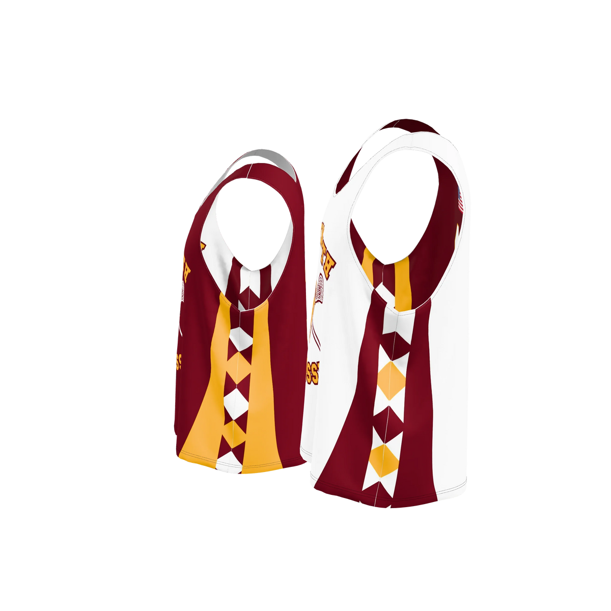 Custom Sublimated Men's Double-Ply Reversible Lacrosse Pinnie — supplier view 3