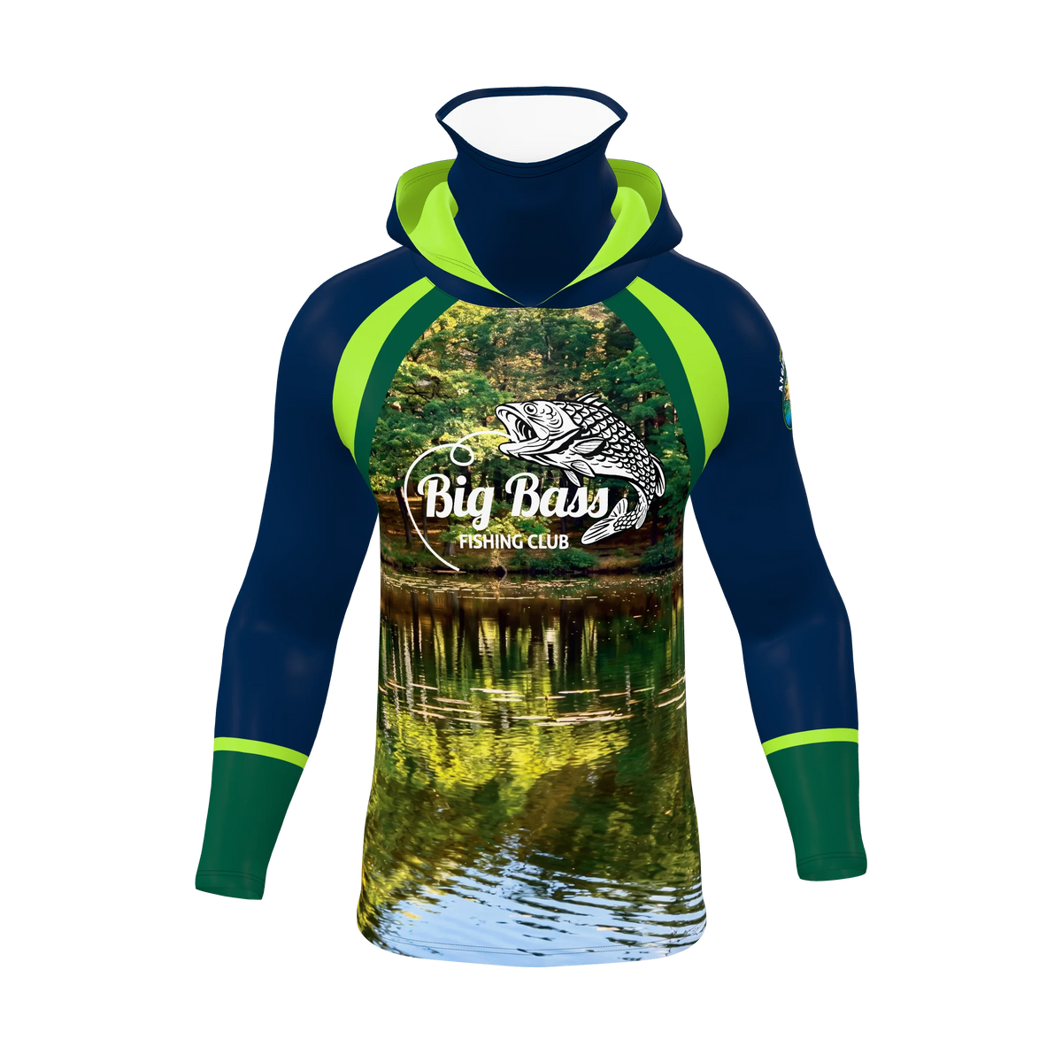 Custom Sublimated Hooded T-Shirt with Gaiter — supplier view 1