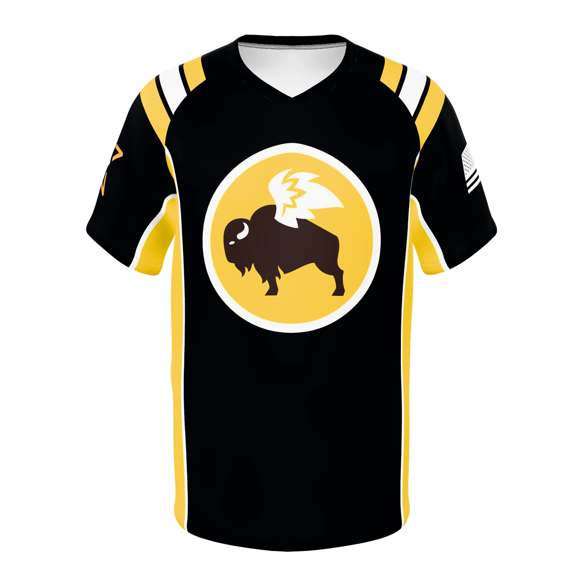 Custom Sublimated Men's Short Sleeve Raglan V-Neck Shirt — supplier view 1
