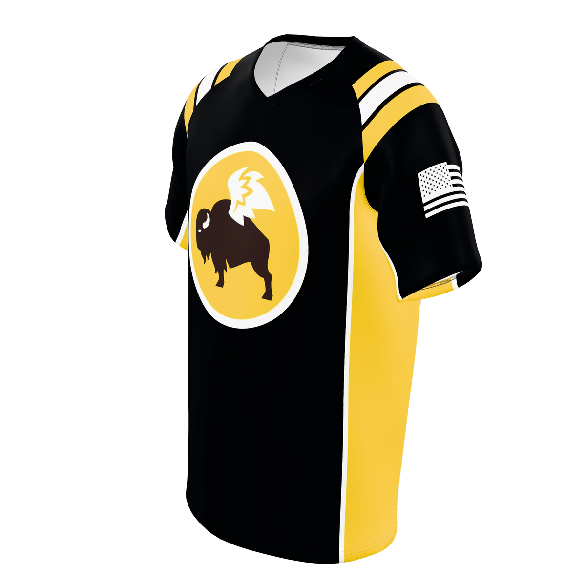 Custom Sublimated Men's Short Sleeve Raglan V-Neck Shirt — supplier view 2