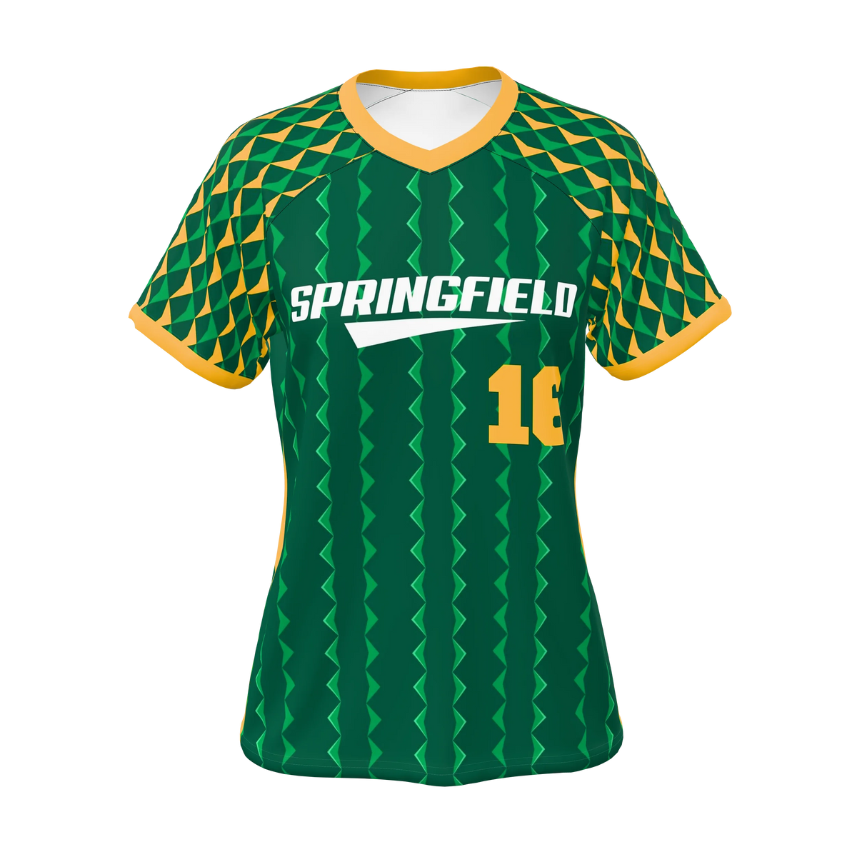 Custom Sublimated Women's Short Sleeve Raglan V-Neck Shirt — supplier view 1