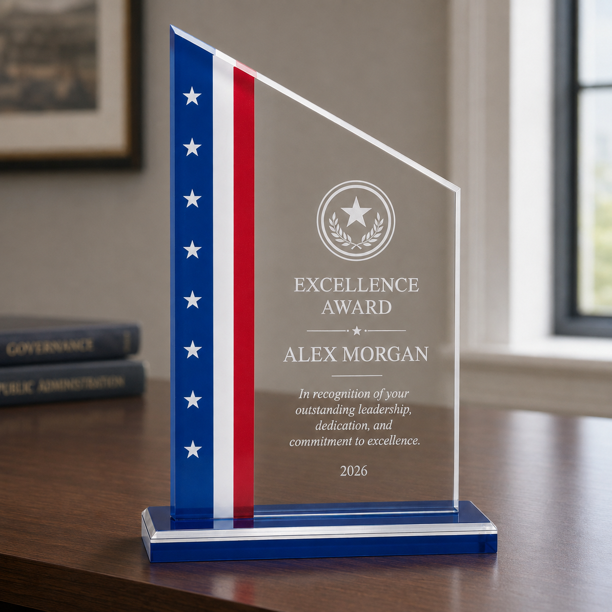 American Flag Zenith Acrylic Award
