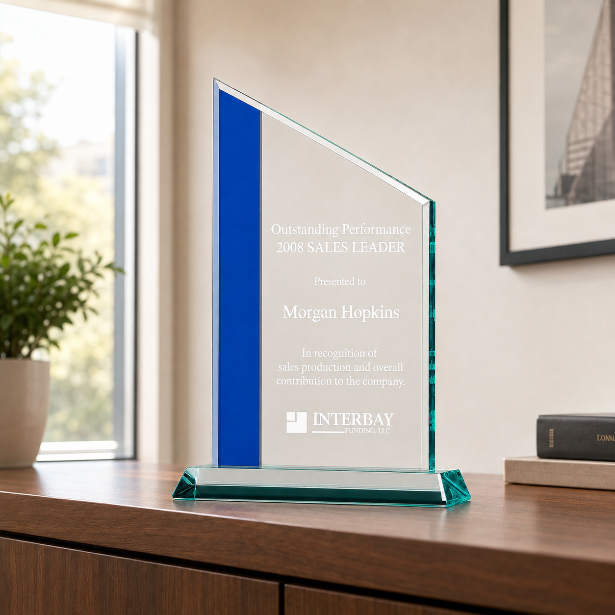Zenith Summit Jade Acrylic Award