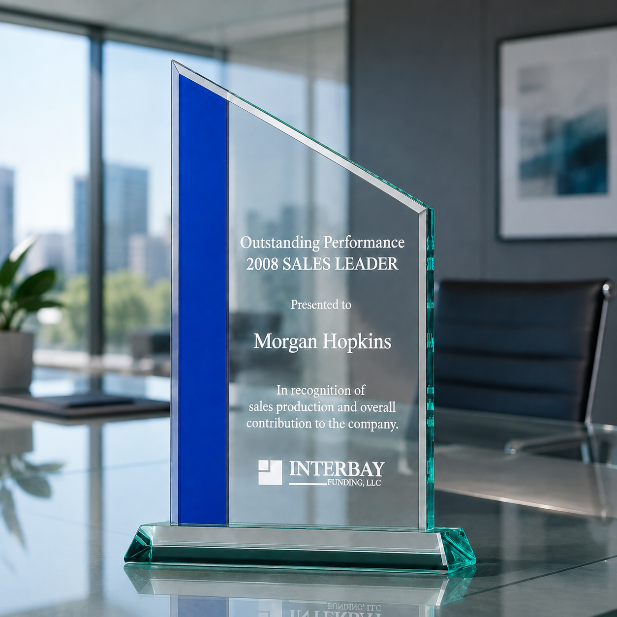 Zenith Summit Jade Acrylic Award