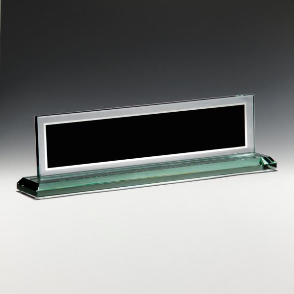 Glass Name Plate with Black Center