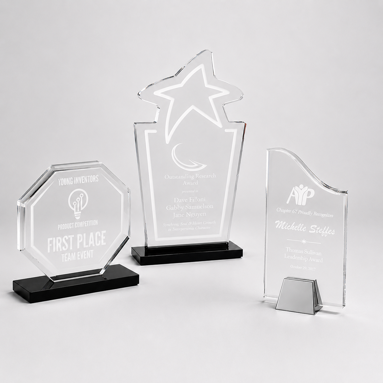 Budget acrylic awards from Champion Trophies