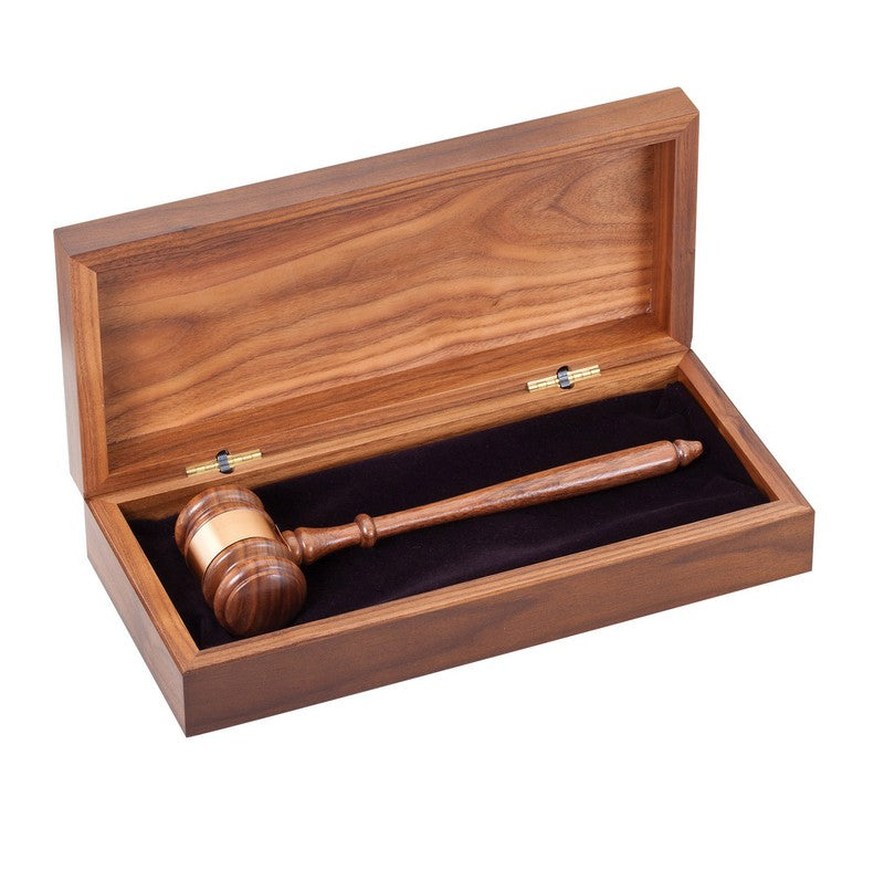 Walnut Gavel Plaque Set