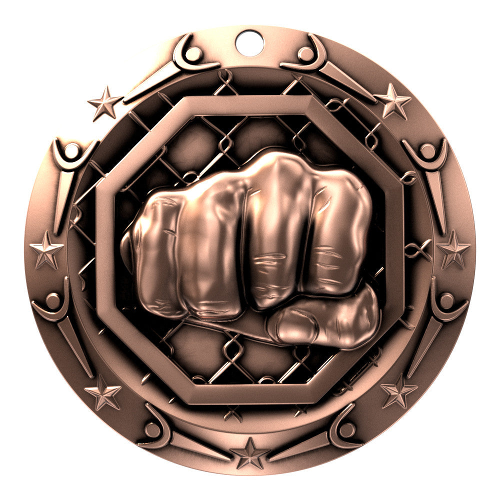 Bronze MMA World Class Medallion with fist design