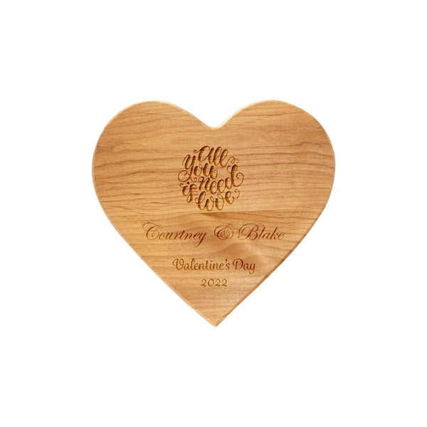 Genuine Red Alder Heart Plaque