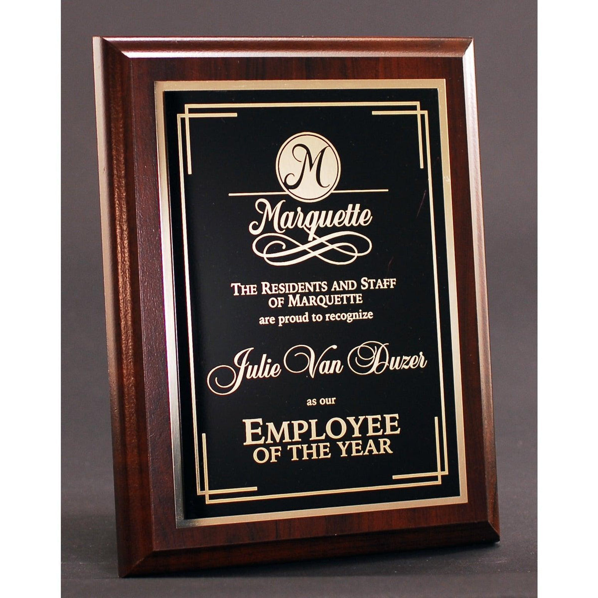 Executive Walnut Plaque with Plate