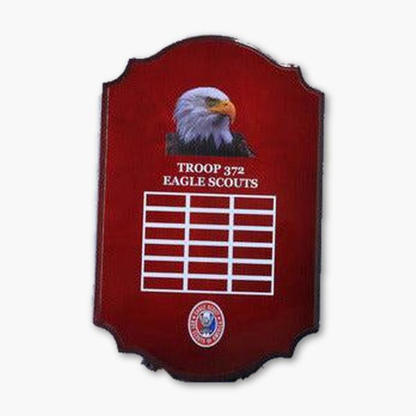 Scalloped Piano-Finish Plaque with Raised Acrylic