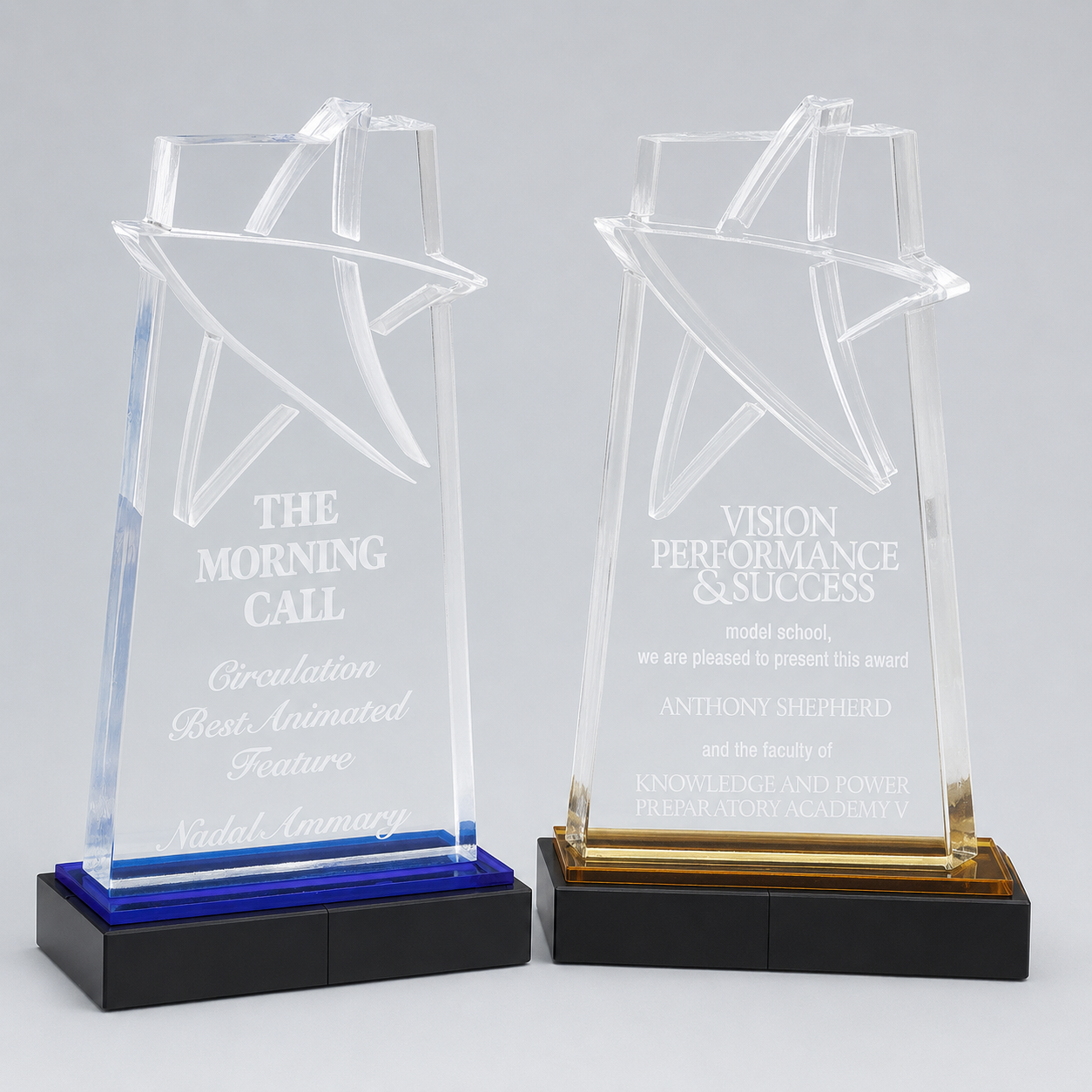Black-Base Star Accent Acrylic Award