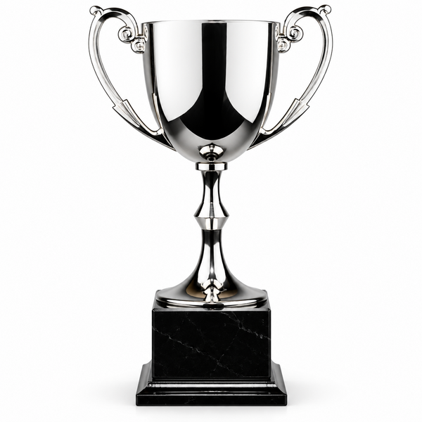 Silver Metal Cup On Black Marble Base