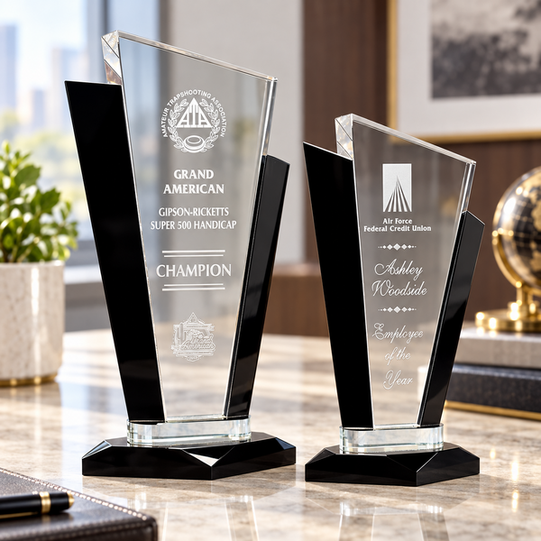 Black Accent Clear Crystal Award