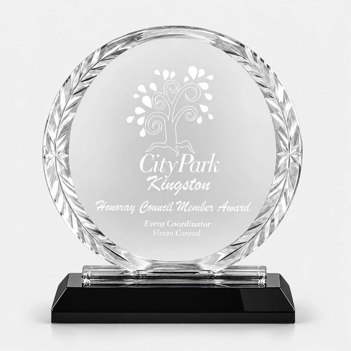 Oval Accent Glass Award