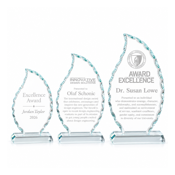 Faceted Flame Glass Sculpture Award — catalog view